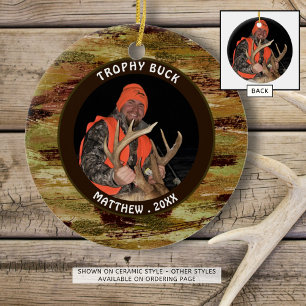 Décoration En Céramique Hunter TROPHY BUCK Camouflage photo commémoratif