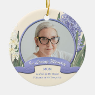 Décoration En Céramique Hyacinthes vintages violets blancs dans la mémoire