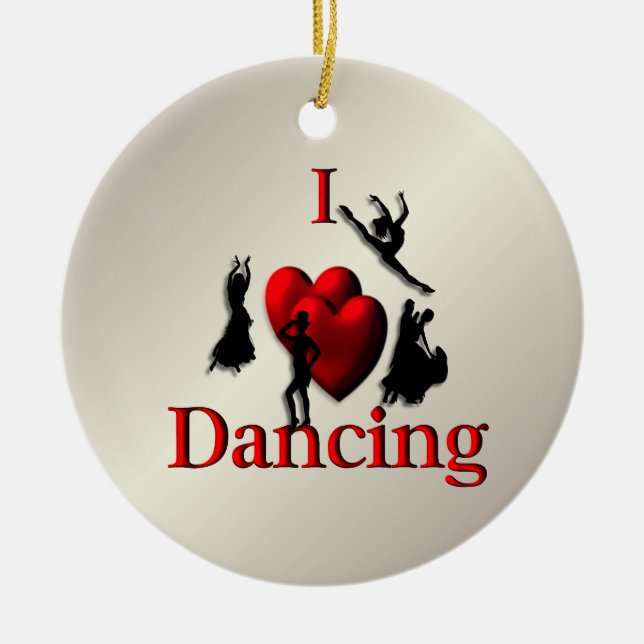 Décoration En Céramique I Heart Dancing Gold (Devant)