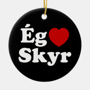 Décoration En Céramique I Heart (Love) Skyr [Ég Elska Skyr] Islandais