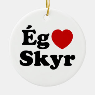 Décoration En Céramique I Heart (Love) Skyr [Ég Elska Skyr] Islandais