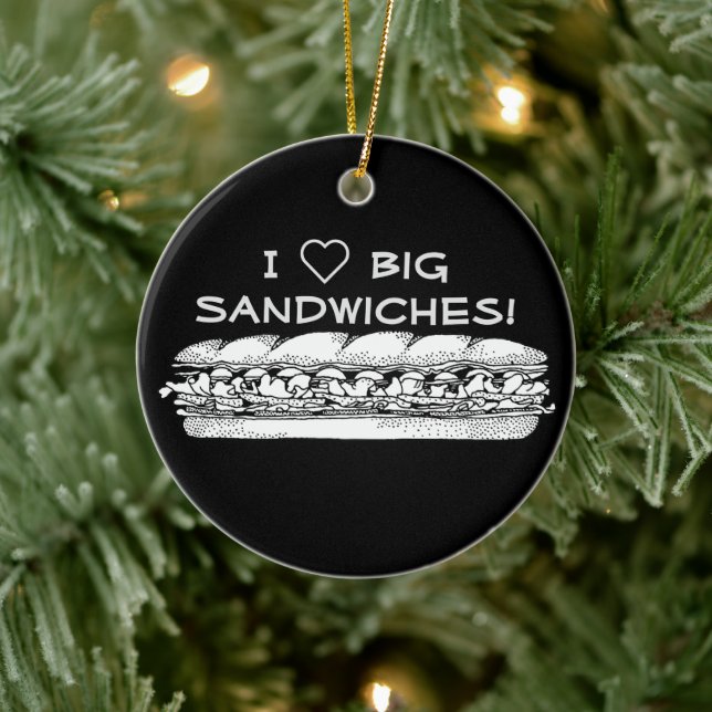 Décoration En Céramique I Love Big Sandwiches Hoagie (Arbre)