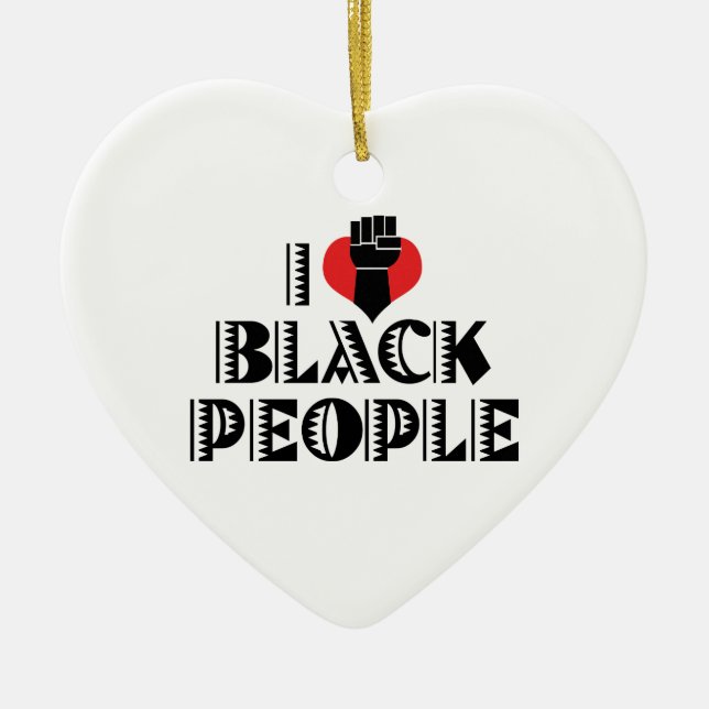 Décoration En Céramique I Love Black People Ornament (Devant)