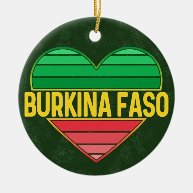 Décoration En Céramique I Love Burkina Faso, Heart Burkinabè (Devant)