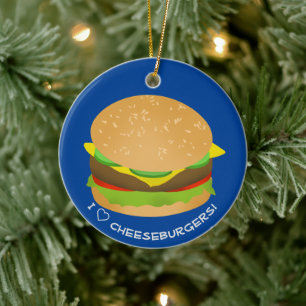Décoration En Céramique I Love Cheeseburgers