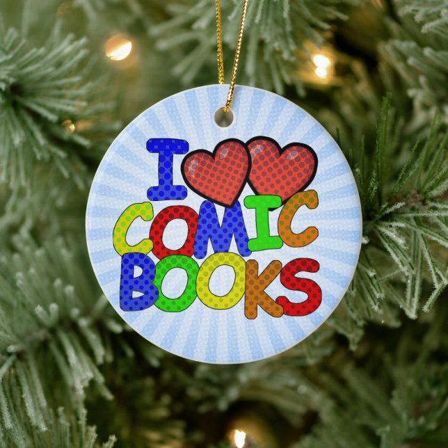 Décoration En Céramique I Love Comic Books (Arbre)