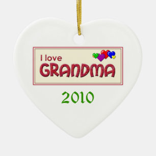 Décoration En Céramique I Love Grandma Photo Ornament Template