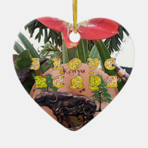 Décoration En Céramique I Love kenya Hakuna Matata cadeaux
