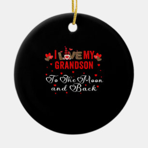 Décoration En Céramique I Love My Grandson To The Moon and Back