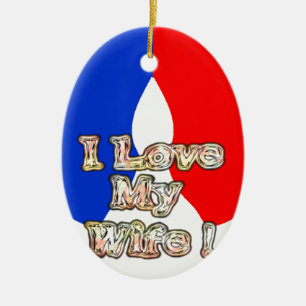 Décoration En Céramique "I Love My Wife" Imprimer