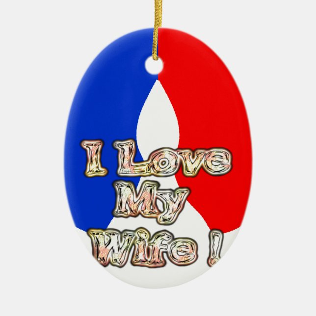 Décoration En Céramique "I Love My Wife" Imprimer (Devant)