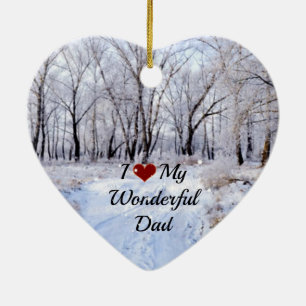 Décoration En Céramique I Love My Wonderful Papa - Snowy Winter Day Cerami