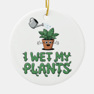 Décoration En Céramique I Wet My Plantes - Drôle Jardinage Design