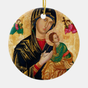 Décoration En Céramique Icône de Notre-Dame du Perpétuel Secours Vierge Ma
