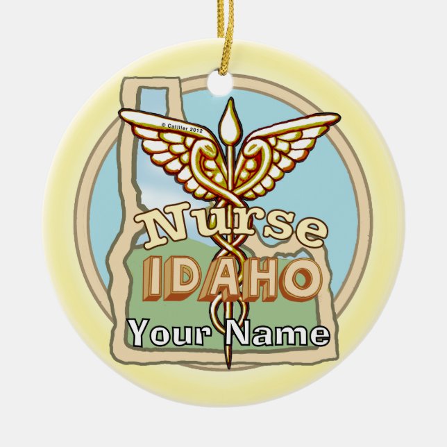 Décoration En Céramique Idaho Nurse Caduceus  (Devant)