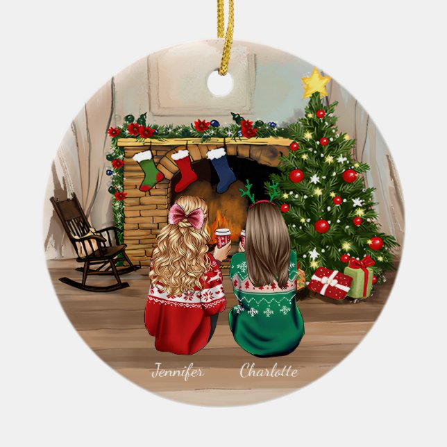 Décoration En Céramique Idées cadeaux de Noël personnalisées (Devant)