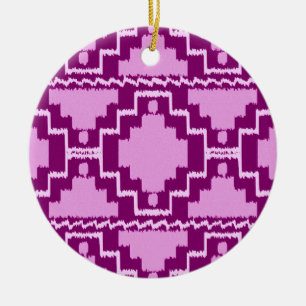 Décoration En Céramique Ikat Aztec Motif - Amethyst violet et violet