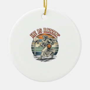 Décoration En Céramique Il est Rizzin Vintage Basketball Religious T-Shirt
