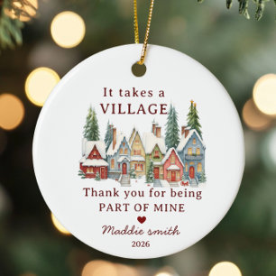 Décoration En Céramique Il faut un cadeau de Merci de Noël Village 2026