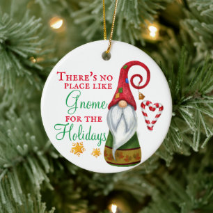 Décoration En Céramique Il n'y a pas d'endroit comme Gnome Noël