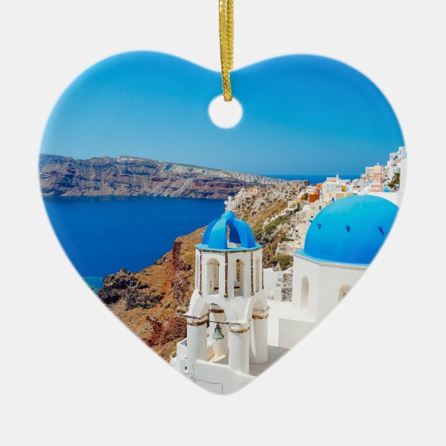 Décoration En Céramique Île de Santorini - caldeira, Grèce (Devant)