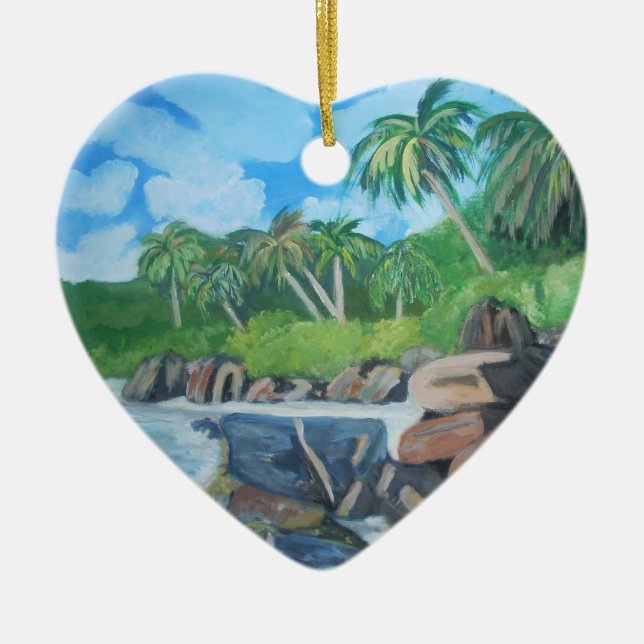 Décoration En Céramique Île d'ornement des Seychelles (Devant)