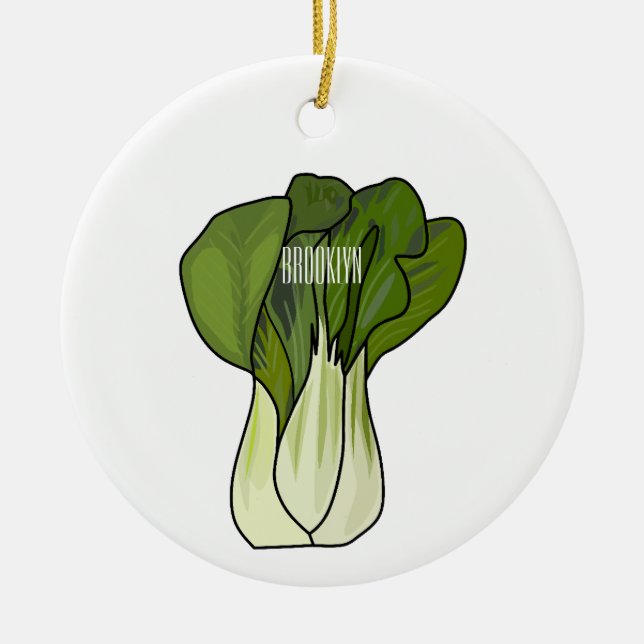 Décoration En Céramique Illustration de Bok choy (Devant)