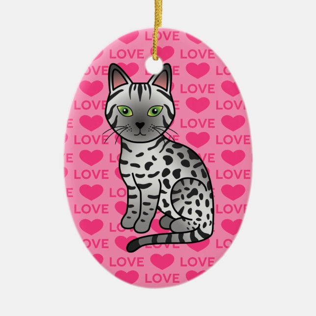 Décoration En Céramique Illustration de chat Egyptian Mau argenté (Devant)