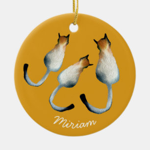 Décoration En Céramique Illustration de chat tigré noir et marron