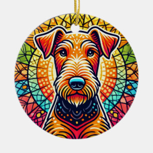 Décoration En Céramique Illustration de chien coloré