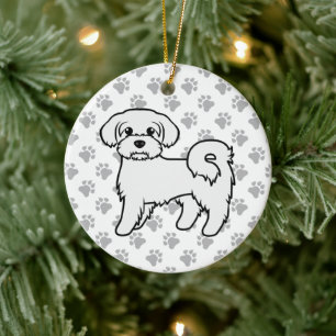 Décoration En Céramique Illustration de chien de dessin animé mignon malta