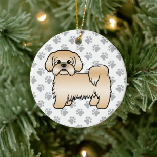 Décoration En Céramique Illustration de chien de dessin animé mignon Shih 