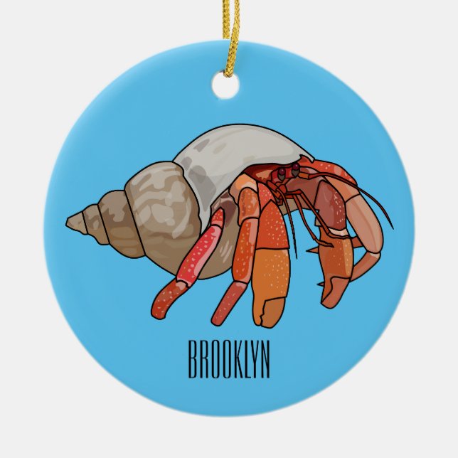 Décoration En Céramique Illustration de crabe ermite (Devant)