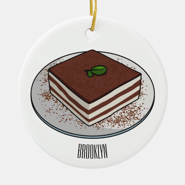Décoration En Céramique Illustration de gâteau de Tiramisu (Devant)