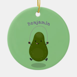Décoration En Céramique Illustration de la corde à sauter à l'avocat migno