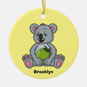 Décoration En Céramique Illustration de la koala de Cute et de la noix de