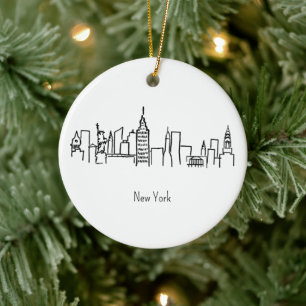 Décoration En Céramique Illustration de la skyline de New York