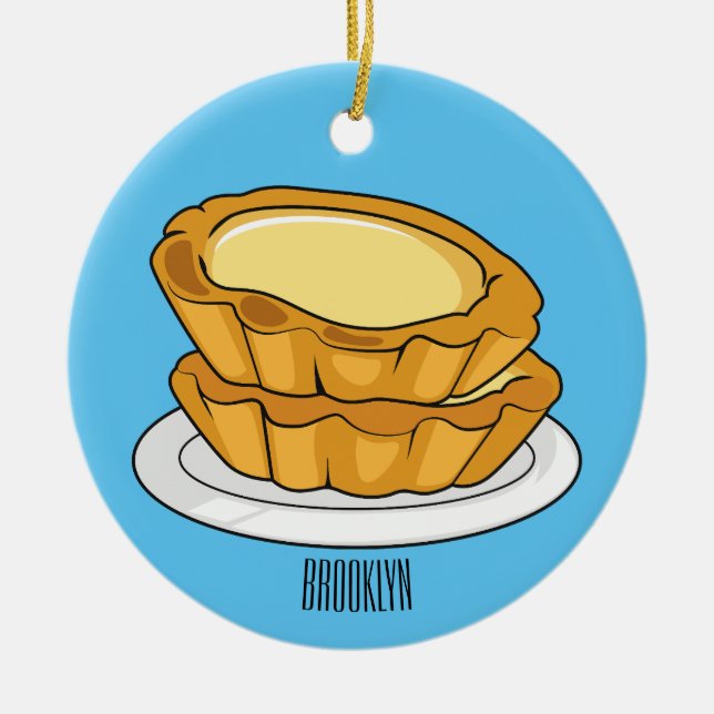 Décoration En Céramique Illustration de la tarte à l'oeuf (Devant)