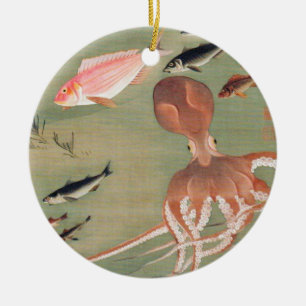 Décoration En Céramique Illustration de la vie marine du poisson et de la 