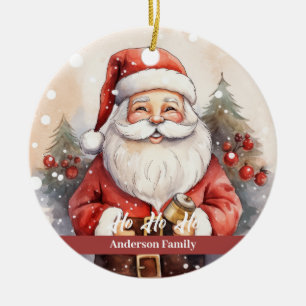 Décoration En Céramique Illustration de l'aquarelle vintage rétro Santa Cl