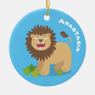 Décoration En Céramique Illustration de l'effervescence de lions heureux