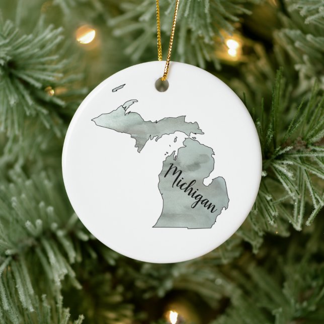 Décoration En Céramique Illustration de l'État du Michigan (Arbre)