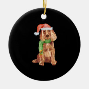 Décoration En Céramique Illustration de noël de Cocker spaniel
