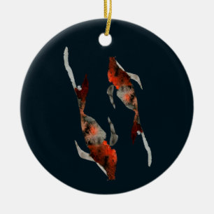 Décoration En Céramique Illustration de poisson koi aquarelle