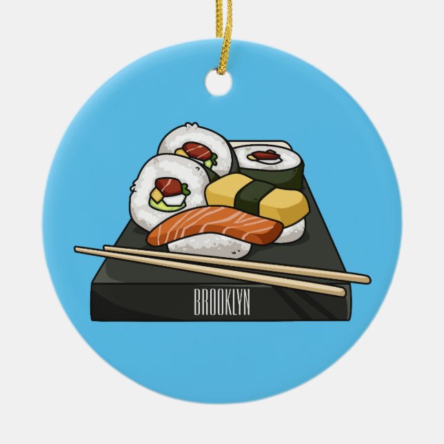 Décoration En Céramique Illustration de sushi (Devant)