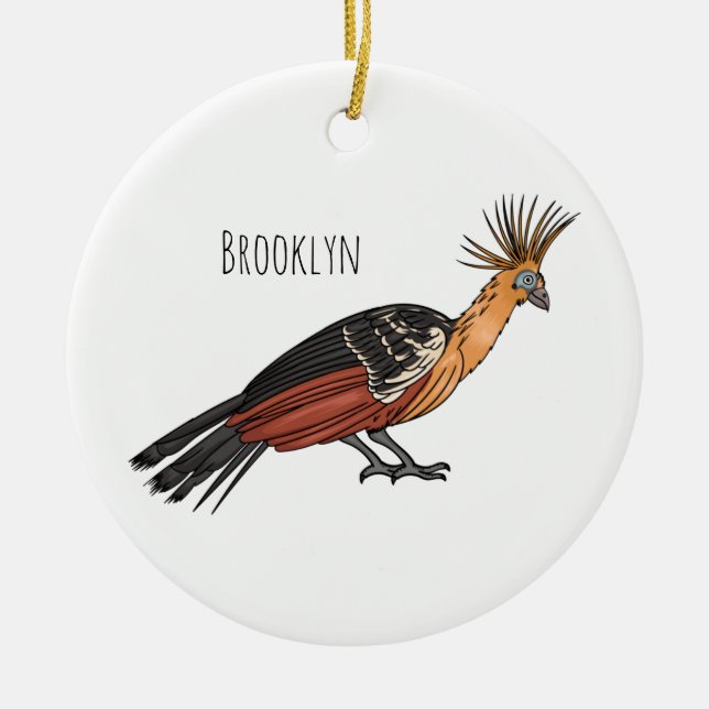 Décoration En Céramique Illustration d'oiseau Hoatzin (Devant)