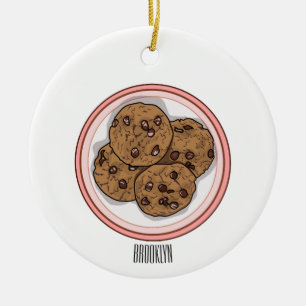 Décoration En Céramique Illustration du cookie de puce à chocolat