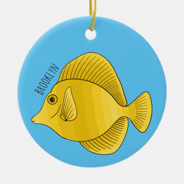 Décoration En Céramique Illustration du poisson-tang jaune (Devant)