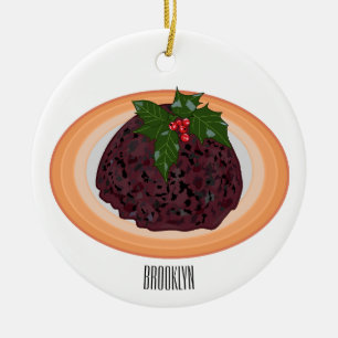Décoration En Céramique Illustration du pudding de Noël