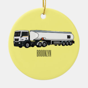 Décoration En Céramique Illustration du transport de carburant par camion-